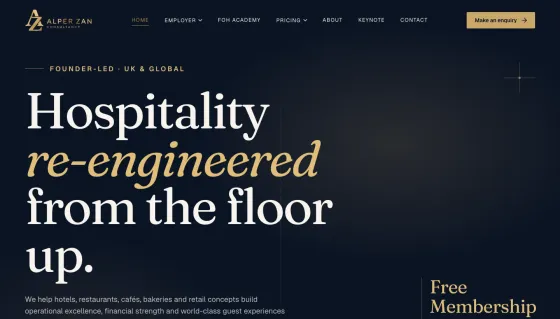 Screenshot of the Alper Zan Consultancy website