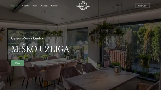 Screenshot of the Miško Užeiga website